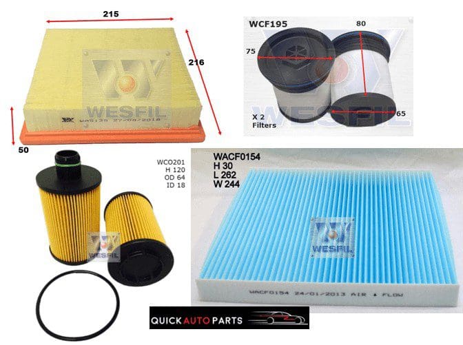 Filter Service Kit for 3.0L Diesel Jeep Grand Cherokee