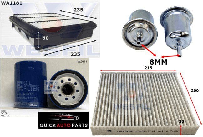 Filter Service Kit for 2.4L Petrol Mitsubishi Triton