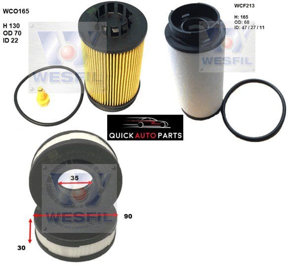 Filter Service Kit for 3.0L Diesel Mitsubishi Fuso Canter